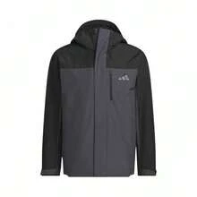 adidas THREE-IN-ONE FLEECE JACKET 防潑防風三合一加絨休閒連帽外套外套 男女同款 固態深灰