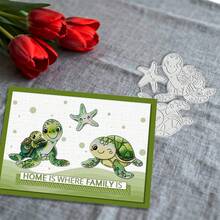 Creative Sea Turtle Cutting Dies, DIY Scrapbooking Album And Embossing Stencil, Greeting Card Making Tool, Card Paper Cutting Crafts ,Gift Card Making Template Die Cuts. - Silver - View 7