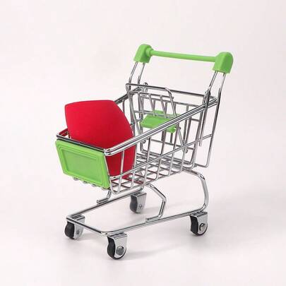 1件迷你零件，小型金属制品，购物车，手推车，购物篮，铁艺，精致仿真，生日礼物 - 圣诞礼物 - 万圣节礼物 - 复活节礼物 - 完美礼物 - 礼品