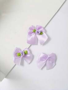30pcs/Set Bow Tie Rose Flower 3cm Ribbon With Leaves, Handmade DIY Small Flowers For Clothing, Shoes, Toys, Accessories, Ribbon Flower Headpieces, Gift Box Decor, Home & Apparel Accessories - Multicolor - View 13