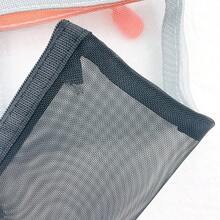 1pc/5pcs Transparent Mesh Zipper Pouch, Compact And Portable For Carrying ID Cards, Charging Cables, Cosmetics, Coins - Durable And Reusable Storage Bag - Multicolor - View 7