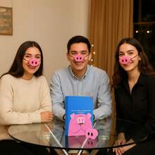 150张卡片+5个猪鼻子，爆笑派对游戏，适合4岁以上玩家、青少年和成人，趣味家庭游戏之夜互动欢乐合奏 - 彩色 - 查看 5