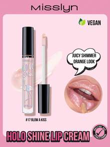 MISSLYN-HOLO SHINE Lip Gloss, Holographic Shine, Long-Lasting, High Gloss, Glitter, Makeup Brand, Suitable For Women & Girls, Perfect For Winter, Ideal For Y2K Retro Fashion, Suitable For Birthday, Valentine's Day, Party, New Year And Other Occasions, Best Colors, Vegan, Cruelty-Free - 17 飛吻 - 查看 1