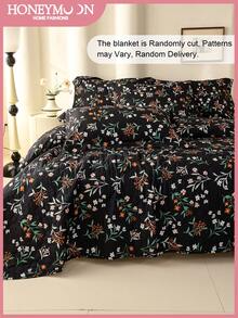 1件超柔软印花绗缝被，时尚绗缝床罩，饰以花卉元素，提升舒适感，亲肤舒适，适用于卧室宿舍装饰，可机洗，通过Oeko-Tex认证 - 彩色 - 查看 2