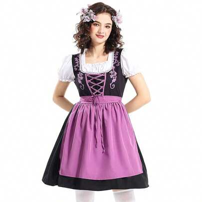 Trang phục lễ hội Oktoberfest dành cho nữ, bao gồm tạp dề, kiểu váy Bavaria của Đức, thích hợp cho lễ hội Carnival, Halloween, tiệc hóa trang hầu gái.