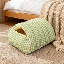 猫窝 - 温暖、半封闭、可拆卸猫窝，超大加厚保温猫屋，适合猫咪或小型犬，适合1只成年猫或2只幼猫，5种颜色可选（绿色格子、蓝色格子、黑色格子、粉色格子、橙色格子），推荐体重3-7公斤的猫咪使用。 - 綠色 - 查看 8