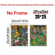 2件組 Gustav Klimt 農場花園帆布藝術牆面海報，有框 + 無框房間裝飾，Klimt 海報套裝，Klimt 花卉，牆面藝術印刷，Gustav Klimt 牆面裝飾，居家牆面裝飾，客廳裝飾，臥室裝飾 - 2pcs - 查看 15