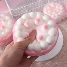 Realistic Raspberry Tart Soft Squishy Toy, Very Soft And Elastic With Slow Rebound Design, Provides Endless Satisfaction When Squeezed. Unique Finger-Sucking Effect Adds Extra Fun, Can Also Be Used As Cute Desktop Decor. Whether At Work Or Home, It Is An Essential Stress Relief Tool And An Excellent Gift For Sensory Toy Enthusiasts. - Multicolor - View 4