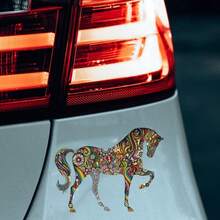 Calcomania Decorativa de Transferencia Diseño Caballo  Multicolor para Auto y Moto - A - Ver 4