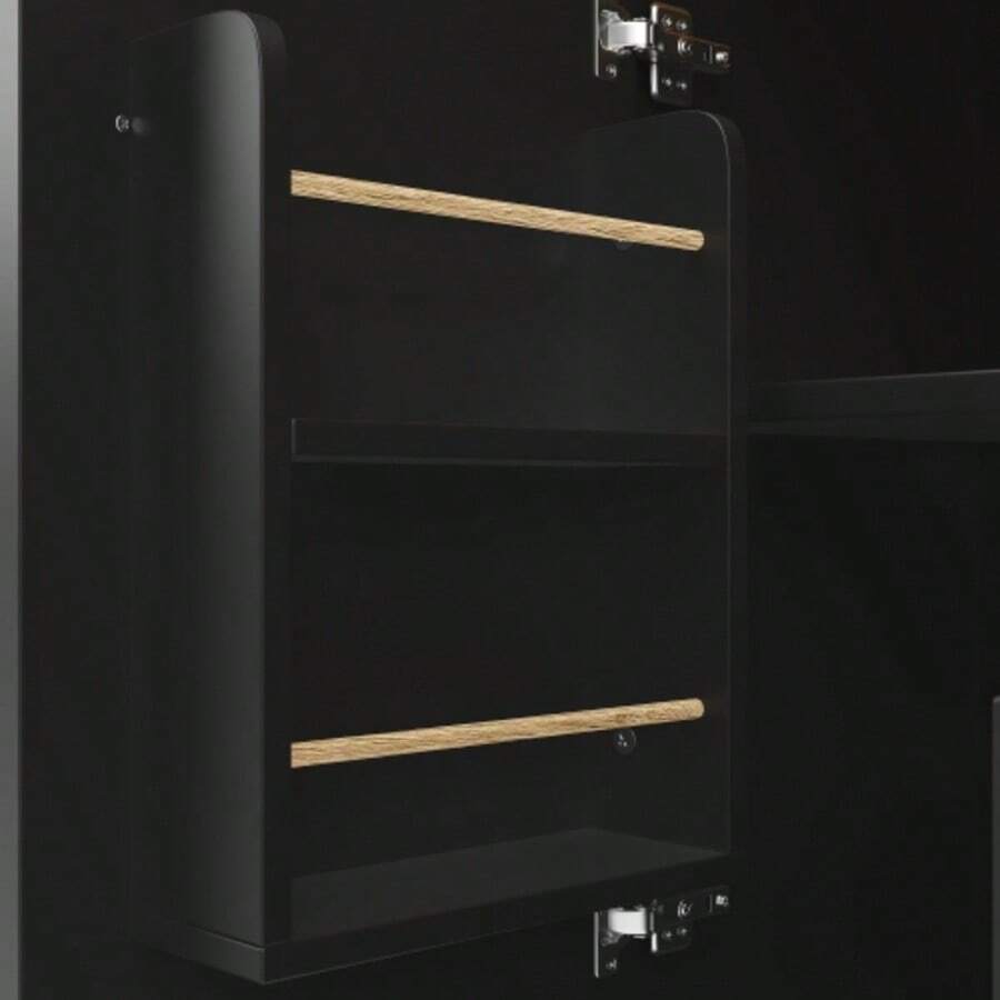 Island Kitchen Unit 120 X 73 (45) X 92 Cm Freestanding Kitchen Shelf Kitchen Trolley And Folding Work Table, With Towel Rail Spice Rack Wine Rack Adjustable Shelf, White/Black - Black - View 1