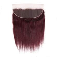 99J Burgundy 13x4 Lace Frontal Closure Ear To Ear Transparent Lace Frontal Straight Lace Closure Brazilian Remy Virgin Human Hair Frontals - S99J - Xem 5