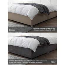Belledorm 19" Extra Deep Base Wrap Valance Sheet - Transforms A Drab Looking Bed Base Divan - Luxury Faux Suede Navy Double - Navy - View 4