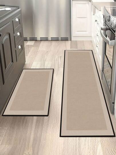 1pc Minimalist Style Silica Gel Fiber Velvet Kitchen Mat. Absorbent Kitchen Carpet, Non-Slip And Easy To Clean. Can Be Used As Kitchen Mat, Dining Room Mat, Hallway Mat, Laundry Room Mat, Indoor Decor, Doormat And Area Rug. Suitable For Spring, Summer, Autumn And Winter Seasons As Well As Holidays.