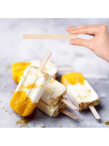 100pcs Wooden Craft Sticks - Popsicle Sticks, Natural Wood Popsicle Sticks, Craft Sticks. These Ice Cream Sticks Can Be Used To Make Ice Cream, Ice Cubes, Lollipops, And Cakes. They Can Also Be Used For Hair Removal, Craft Making, Creative Design, And Home Art Projects. - Multicolor - View 7