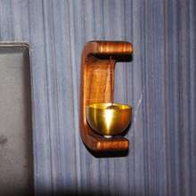 磁性黄铜门铃，背面带粘胶，无线木质风铃，无需钻孔，玄关装饰 - 深棕色 - 查看 6