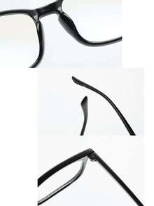 1pc/2pcs Retro Square Rivet Optical Glasses, Unisex Fashion Eyeglasses Suitable For Daily Use - Clear - View 4