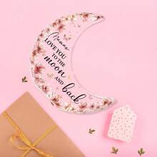 1件“奶奶爱你到月球再返回”礼物，月亮形状亚克力牌，孙辈送给奶奶的最佳生日礼物 - 彩色 - 查看 5