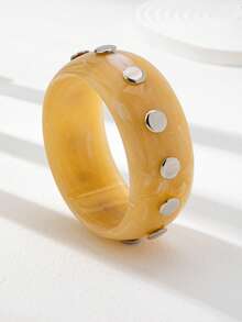 1件装厚树脂手镯，女士多层厚手镯套装，棕色亚克力手镯，日常基本款饰品 - 彩色 - 查看 23