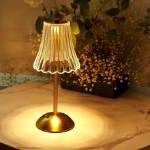 USB Rechargeable LED Desk Lamp, Touch Control 3-Color Atmosphere Art Light, Living Room, Bedroom, Dining Room, Bar Decor Nightlight, Rechargeable Battery, Suitable For Halloween & Christmas Gifts - Various - View 1