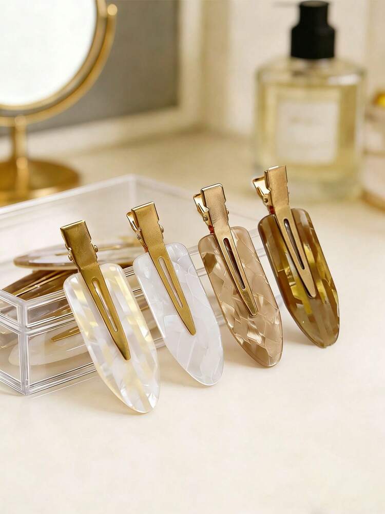 4/12/20/24/48개 주름 없는 헤어 클립, 이음새 없는 오리 부리 악어 클립, 헤어스타일링, 메이크업, 살롱, DIY - 섹션 나누기, 웨이브, 앞머리, 선물 상자 세트 (블랙/핑크/화이트), 헤어 액세서리, 발렌타인 액세서리, 헤드 액세서리에 적합 - 멀티컬러 - 보기 20