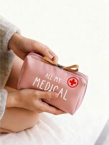 1个便携式药包，大容量急救包，复古女士药包，小巧药盒和急救包，便携式药盒，急救包和药片包装容器，露营医疗应急包，急救包，带药品标签设计，耐用日常和应急装备（多种颜色可选）药盒药盒药瓶药容器医院包药品整理器药品储存袋旅行必备旅行度假必备包 - 彩色 - 查看 4