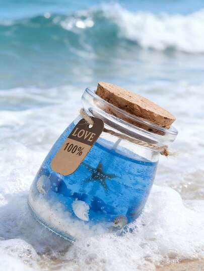 One Ocean-Themed Clear Candle In Blue, Purple, And Pink, A Marine-Themed Scented Candle, A Seashell Gel Candle, And A Handcrafted Starfish And Conch Gel Candle Decoration, Suitable For Restaurants, Hotels, Living Rooms, And Bedrooms.