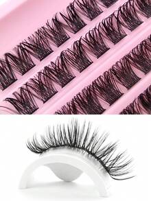 1 Caja/120 Piezas Pestañas individuales con rizo D para extensión de volumen, herramienta de maquillaje para un aspecto natural y dramático, pestañas postizas DIY para usar en casa, racimos de pestañas, pestañas individuales, pestañas postizas - D - Ver 5