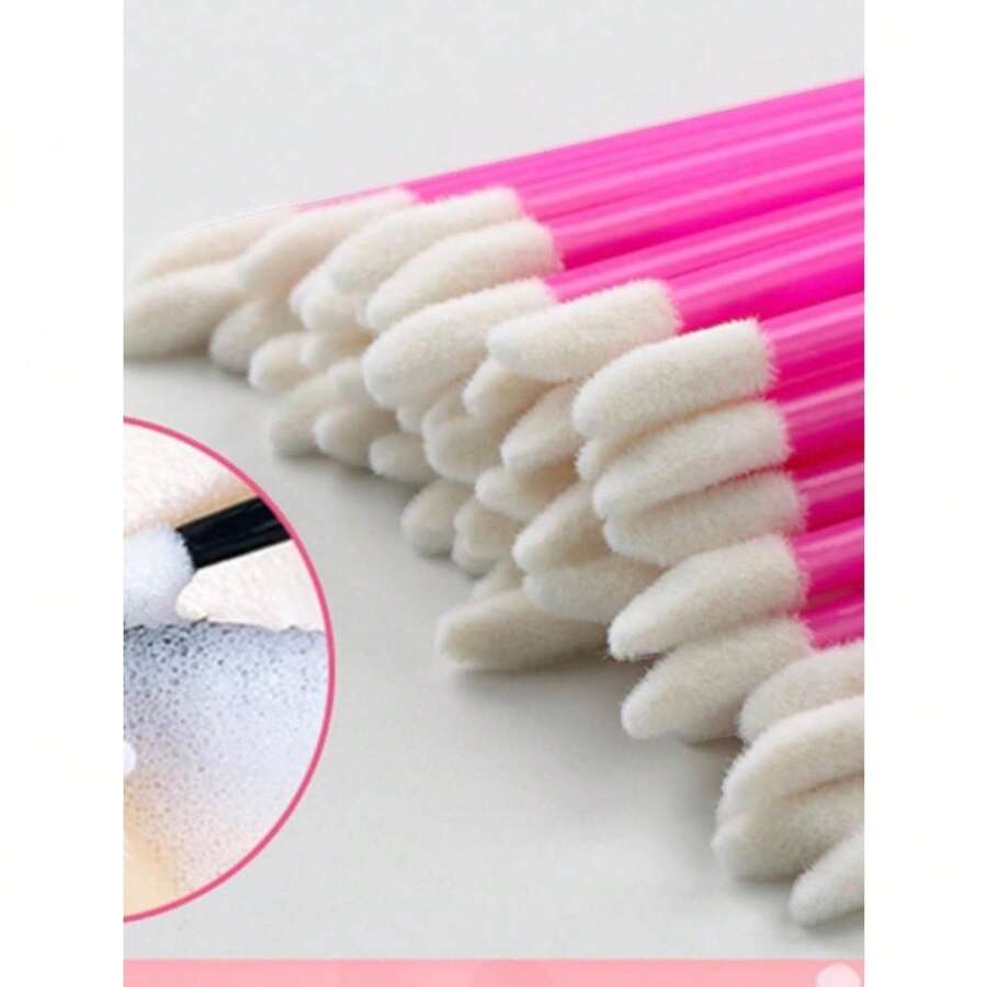 Kit com 50 pincel aplicador descartável de batom gloss extensão limpeza de cílios - Multicolorido - Visão 1