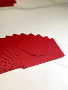 24pcs Deep Red Color Envelopes, 3.54inch X 5.11inch Back To School - Burgundy - View 7