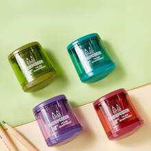 A Piece Of 4 Large-Caliber Pencil Sharpeners, Double-Hole Student Pencil Sharpeners, Primary School Students, Junior High School Students, Thick Holes, Triangular Sharpening, Thick Pen Pencil Sharpeners, Back-To-School Season Student Supplies, - Multicolor - View 5