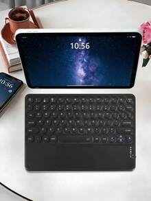 AKKHOO Keyboard Nirkabel Magnetik, Keyboard Nirkabel Portabel dengan Tombol Bulat, Cocok untuk Tablet, Ponsel Pintar, Keyboard Kantor Nirkabel - Hitam - View 13
