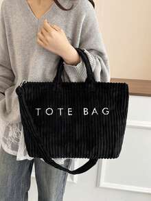 Korean Slouchy Corduroy Women's Handbag, New Fashion High-Capacity High-End Sense One Shoulder Bag, Personality INS Crossbody Tote Bag - Multicolor - View 7