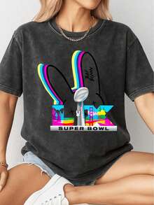 Bad Bunnny Half Time Posters And Art Prints113 Washed T Shirt - Black - View 1