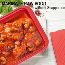 Bamboo Grilling Prep And Serve Trays With Lid, BBQ Tray For Marinating Raw And Cooked Food, Diswasher   Nesting Trays Black In Red - Khay chuẩn bị bằng tre có nắp đậy - Xem 5