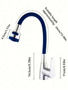 360° Swivel Kitchen Faucet, Single Handle Cold And Hot Mixer Valve, Chrome Plated Finish, Valve Core And Base Installation, Includes G1/2 Thread Accessories, Suitable For Modern Kitchen, Bar, Bathroom Sink, Ideal For Holiday Gifts And Home Decor - Multicolor - View 4