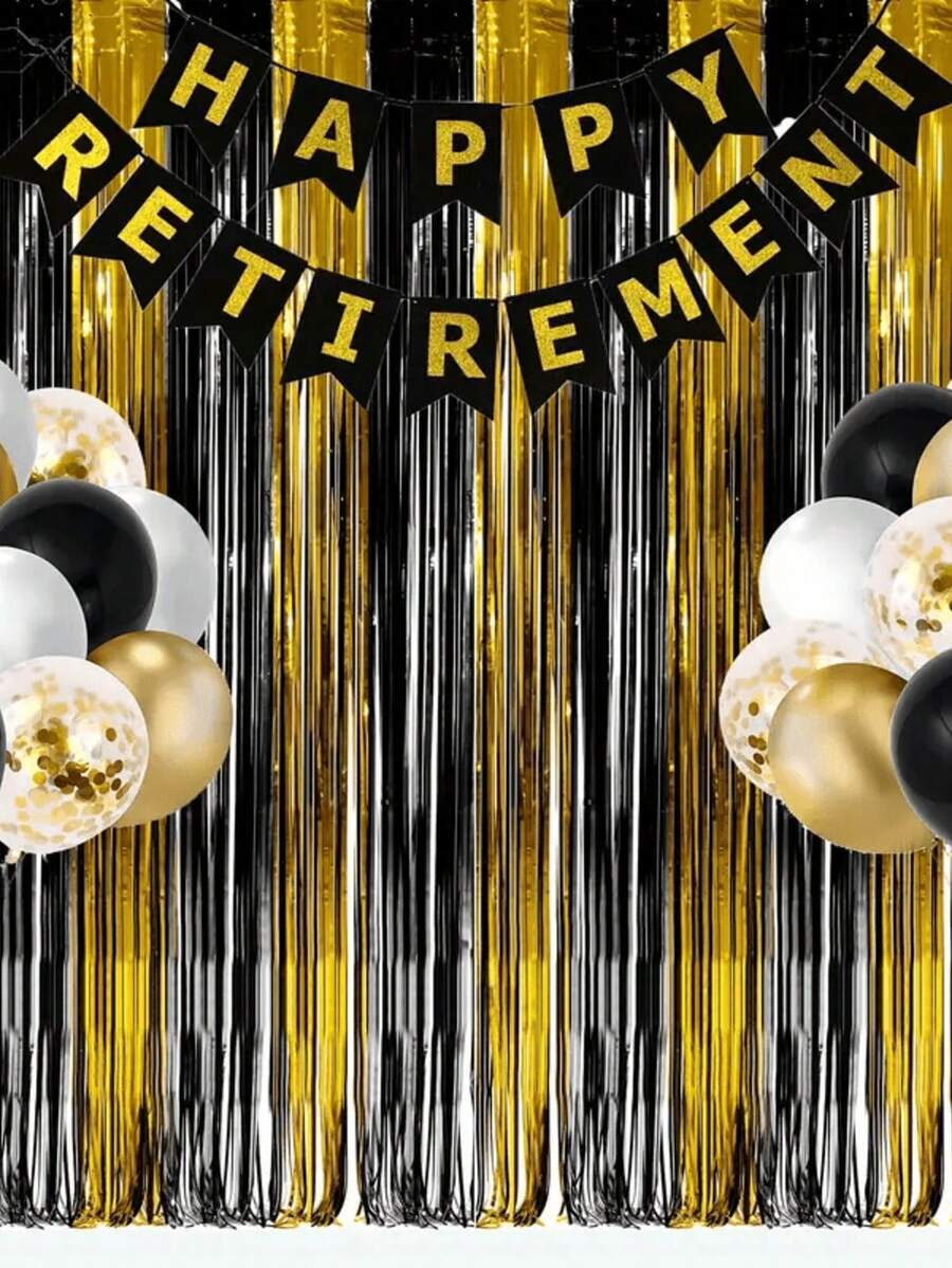 4 卷 78.8 * 39.3 英寸黑色和金色双色 PET 丝带，非常适合情人节、生日、婚礼和以黑色和金色为主题的复活节派对。 - 彩色 - 查看 1