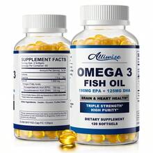 B BEWORTHS (2 Pack)Alliwise Fish Oil Softgels - Omega 3 Supplement - EPA + DHA - Heart & Brain Health Supplements - 240 Pcs - 2 Pack(120pcs) - 查看 2