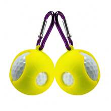 1pc Silicone Golf Ball Protective Case, Holds 1 Ball, Soft & Elastic Golf Ball Storage Box With Aluminum Alloy Carabiner, Suitable For Standard 1.68" Golf Balls, Golf Bag Accessory