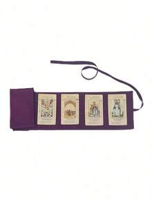 1个印有蓝色邪眼图案的天鹅绒塔罗牌收纳袋，4种颜色可选，塔罗牌收纳袋，抽绳封口，天鹅绒塔罗牌袋，塔罗牌配件，柔软面料保护套，便携袋，卡包，适合存放塔罗牌和小物件，塔罗牌收纳袋，卡牌和物品面料保护套，塔罗牌配件 - 彩色 - 查看 4