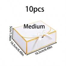 10 hộp quà màu trắng có nắp, thích hợp làm hộp quà cầu hôn cho phù dâu, hộp quà cưới, quà sinh nhật, quà tặng tiệc tùng, quà tặng ngày Valentine, v.v. - Viền Bạch Kim - Xem 11
