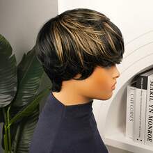 Charming Women'S Short Pixie Cut Wig - 200% Density Glueless Human Hair With Soft Rose Net Cap, Natural Look Straight Style With Bangs For Daily Wear & Cosplay & Parties & Music Festival & Christmas Party Wig - S1/30 - View 9