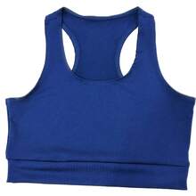 Kit Of 2 High-Support Fitness Gym Tops - Fashionable Workout Cropped Tops - 1 màu xanh hải quân + 1 màu trắng xanh - Xem 1