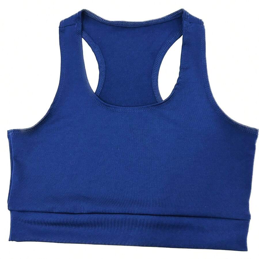 Kit Of 2 High-Support Fitness Gym Tops - Fashionable Workout Cropped Tops - 1 màu xanh hải quân + 1 màu trắng xanh - Xem 1