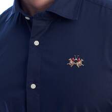 La Martina Slim Fit Langarmhemd YMC002-PP483 Herren - Blau - Übersicht 2