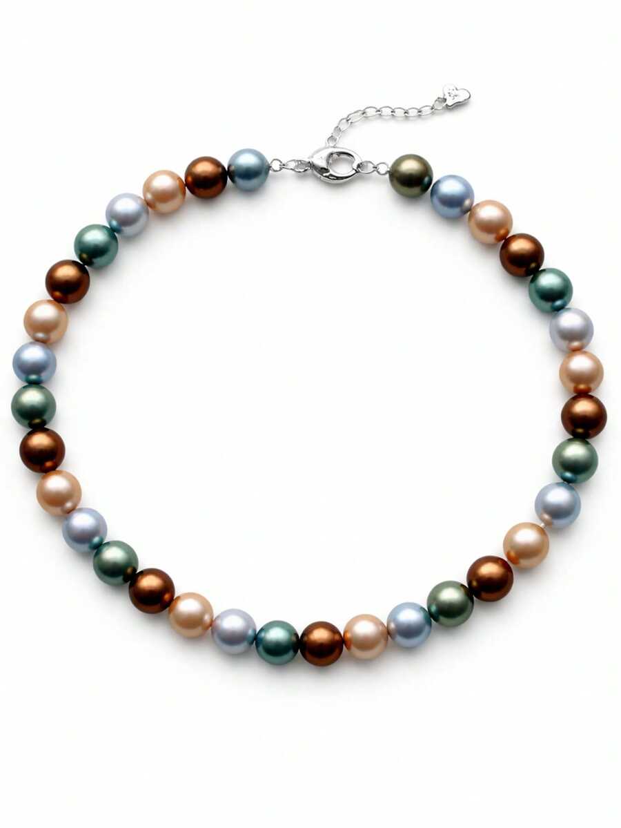 1件925纯银彩色珍珠项链，女士假日高端佩戴之选 - 炫彩珍珠 - 查看 1