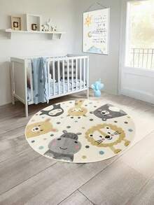1 Stück runder Kunstwollteppich, einfarbig, Kurzflor, leicht zu reinigen, modernes Design, verschiedene Größen, geeignet für Wohnzimmer, Schlafzimmer, Arbeitszimmer, Umkleideraum, Schminktisch-Bereich, Dekorationsteppich, Geschenk für Feiertage - Beige - Übersicht 4