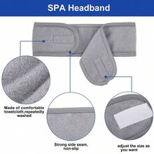 Adjustable Head Bands Solid Color Non Slip Hair Hoops Suitable For Spa Face Washing Skin Care Make Up Head Bands Adjustable Wide Hairband Yoga Spa Bath Shower Makeup Wash Face Cosmetic Headband For Women Ladies Make Up Accessories.Sponge High Skull Crown Twist Headband, Wrist With Towel, Velvet Cloud Headband, Women's Face And Hair Button Home Bathroom Decor Fall Decor Back To School Hair - 淺灰色 - 查看 5