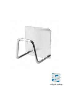 1pc Stainless Steel Sponge Drainer Rack, No Drilling Required Kitchen Sink Cover, Steel Wool Pot Lid Storage Wall Mount Holder With Hooks (Includes Sticker) - Multicolor - View 8