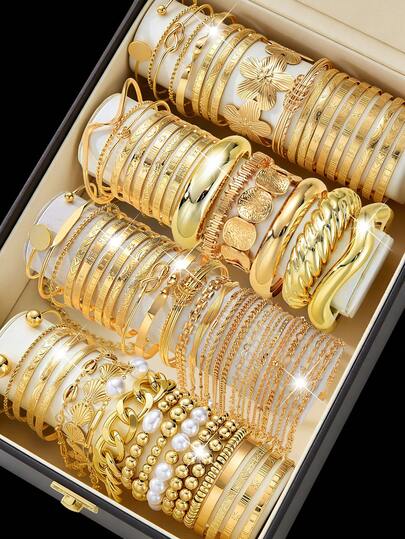 29/20/18/7/1 Pieza Conjunto de pulseras y brazaletes de mujer con estilo bohemio vintage, elegante, asimétrico, geométrico, con flores, estrellas de mar y conchas, adornado con cuentas. Adecuado para uso diario, fiestas, vacaciones, citas, regalo del Día de San Valentín (entrega aleatoria)