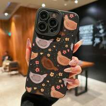 Cute Chicken Pattern Phone Case, Anti-Drop Protective Case For Mobile Phone, Fully Protective Shockproof Phone Case For IPhone 16 15 14 13 12 11 Pro Max - Black - View 2